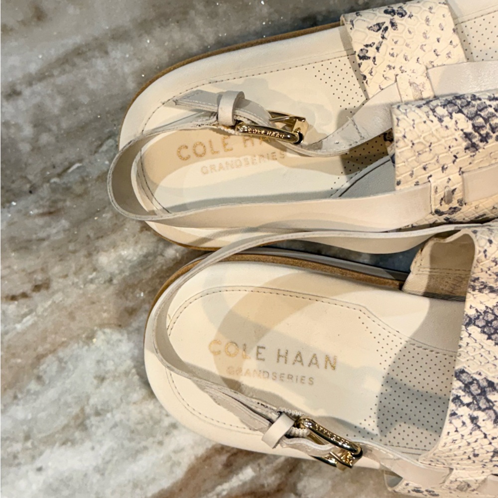Women’s COLE HAAN Grand Series Mandy thong flat leather sandals- Size 10 - Picture 5 of 7